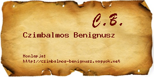 Czimbalmos Benignusz névjegykártya